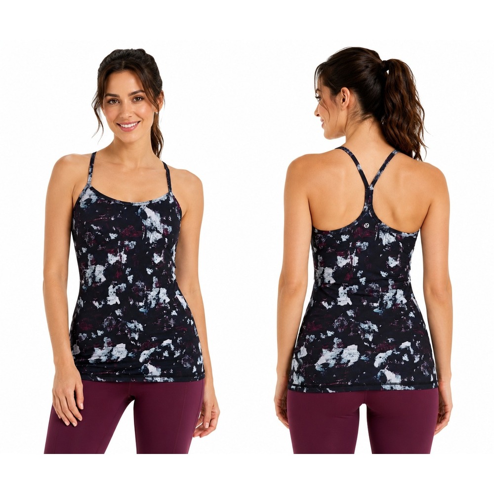 Lululemon Tank Top Abstract Print Power Y Tank Static Blossom Luon Size 6